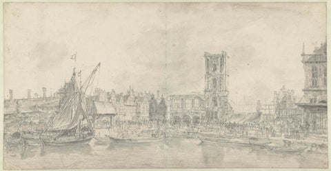 Burnt-out ruins of the old Amsterdam town hall, 1652, Jan Abrahamsz. Beerstraten, 1652 Canvas Print