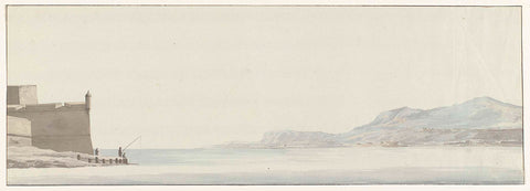 View of the Calabrian Coast from the Extreme Point of the Messina Fortress, Louis Ducros, 1778 Canvas Print