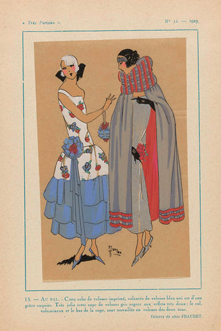 Très Parisien, 1923, No. 11: 15. - AT THE BALL. - This velvet dress..., anonymous, 1923 Canvas Print