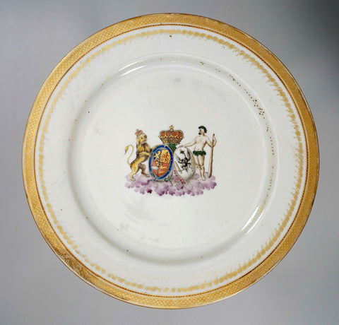 Plate with the arms of Oranje Nassau and Prussia, anonymous, c. 1790 Canvas Print