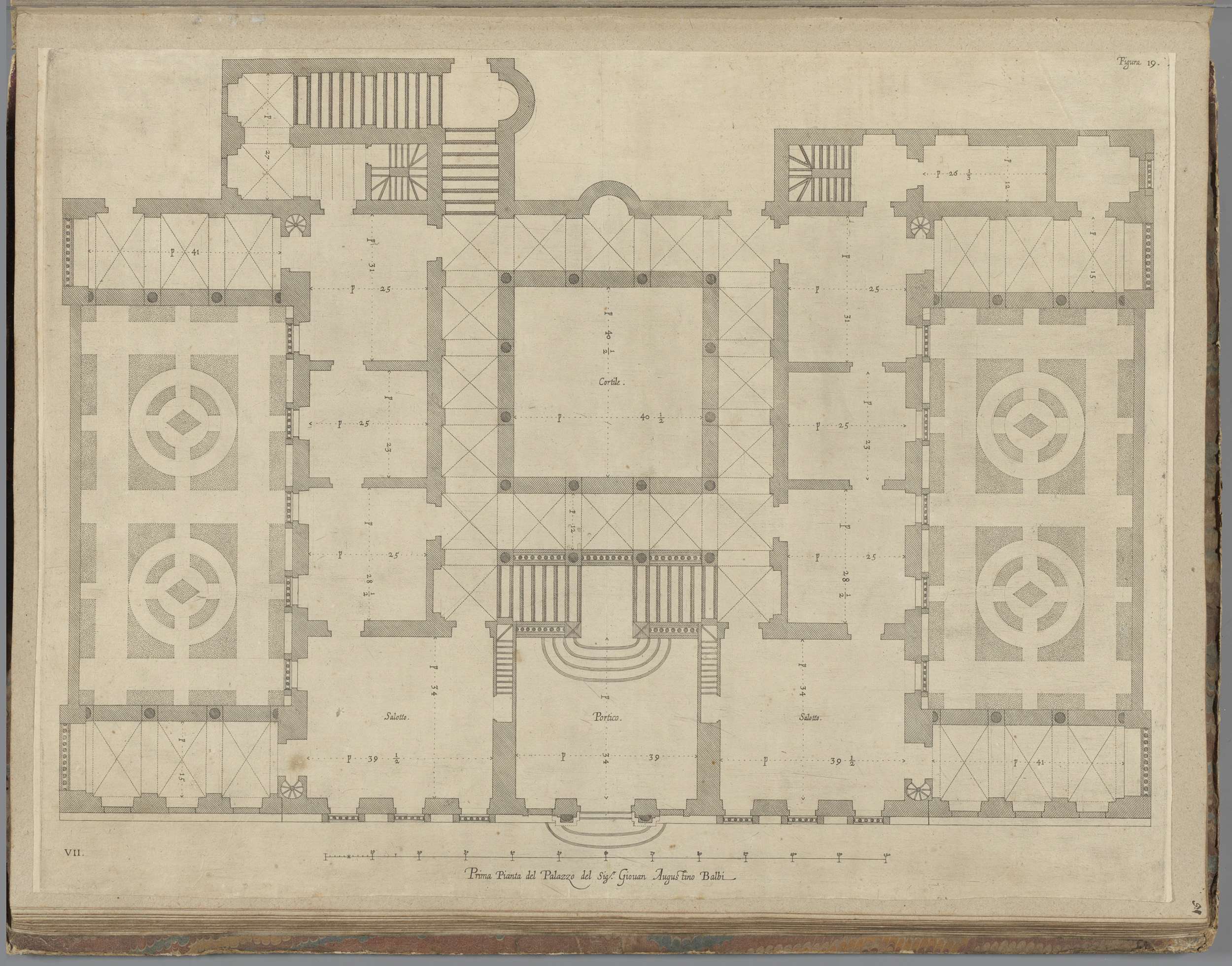 Ground floor plan of the Palazzo Durazzo-Palla | CanvasPrints.com