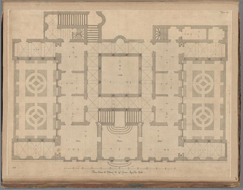 Ground floor plan of the Palazzo Durazzo-Pallavicini in Genoa, Nicolaes Ryckmans, 1622 Canvas Print