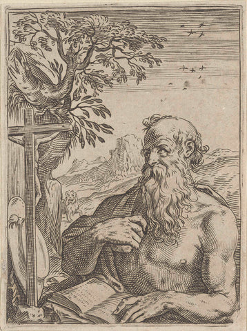 Saint Jerome, Agostino Carracci, 1567 - 1602 Canvas Print