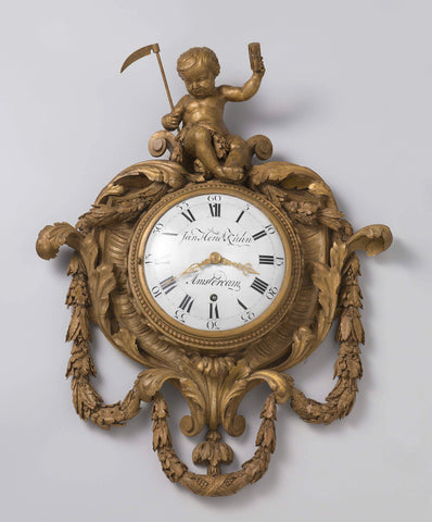 Cartel clock, Jan Swart, c. 1792 Canvas Print