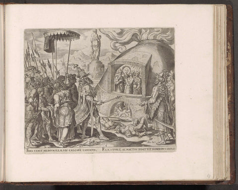 Nebuchadnezzar sees that Sadrach, Mesach and Abednego are unharmed, Philips Galle, 1579 Canvas Print