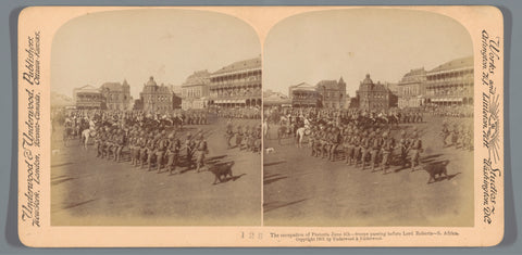 View of the Church Square during the capitulation of Pretoria with the troops of Lord Roberts (Frederick Sleigh Roberts) in the foreground, 5 June 1900, anonymous, 1901 Canvas Print