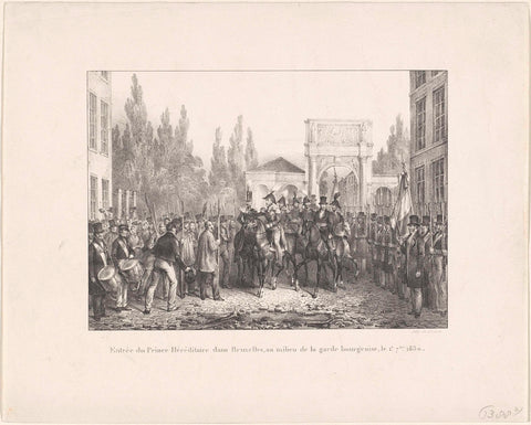 Entry of the Prince of Orange in Brussels, 1830, Jean-Louis Van Hemelryck, 1830 - 1831 Canvas Print