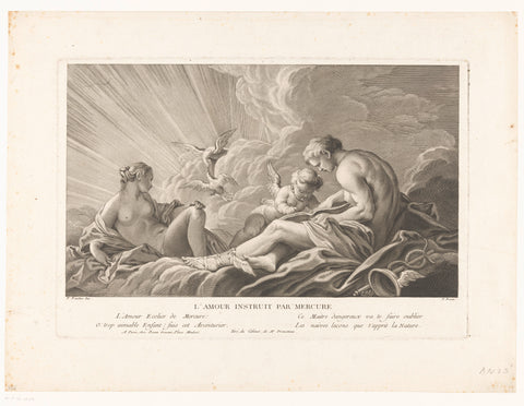 Educating Amor, Pierre François Basan, 1733 - 1797 Canvas Print