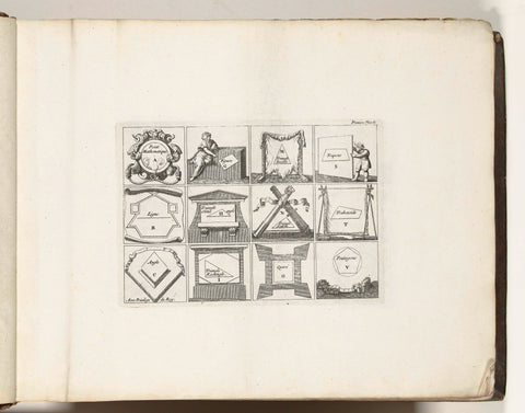 First plate with figures in fortification, 1693, anonymous, 1693 Canvas Print