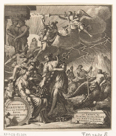 Titelpagina voor de Europische Mercurius van 1713, anonymous, 1713 Canvas Print