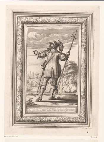 Halberdier, seen on the back, dressed according to the fashion of ca. 1630, Abraham Bosse, 1639 Canvas Print