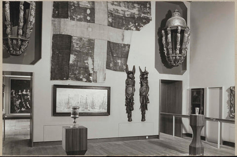 Room with a flag between two ship lanterns, 1971 Canvas Print