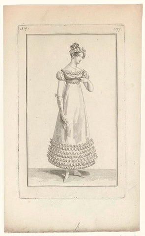 Journal des Dames et des Modes, Costume Parisien, 15 February 1819 (1795), anonymous, 1819 Canvas Print