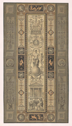Design for a Decorative Panel, Jean Démosthène Dugourc, 1808 Canvas Print