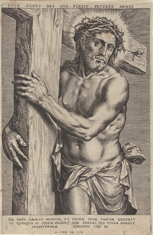 Christ as Man of Sorrows, Cornelis Cort, 1564 Canvas Print