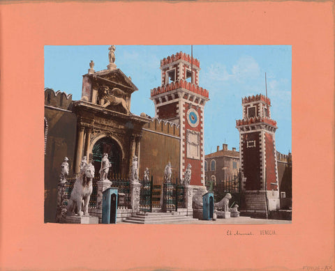 Entrance gate of the Arsenal in Venice, anonymous, 1850 - 1876 Canvas Print