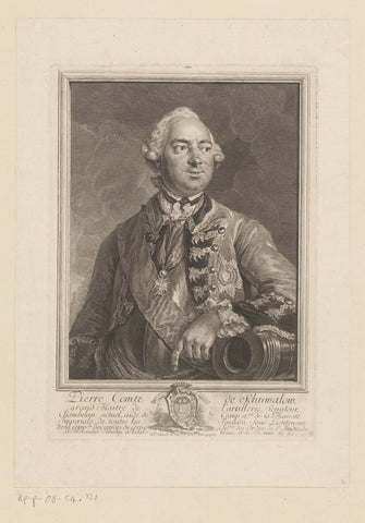 Portret van Peter Ivanovich Shuvalow, Georg Friedrich Schmidt, 1760 Canvas Print