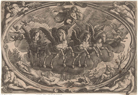 Apollo in the Solar Car, Philips Galle, c. 1578 - c. 1582 Canvas Print