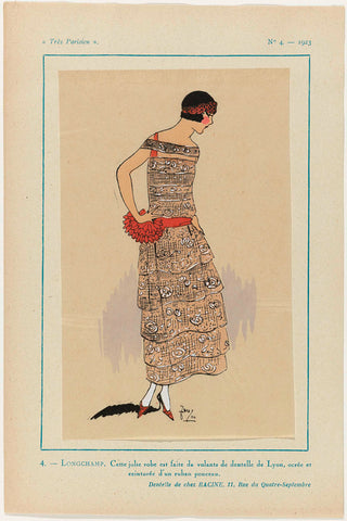 Très Parisien, 1923, No. 4: 4. - LONGCHAMP. This pretty dress..., anonymous, 1923 Canvas Print