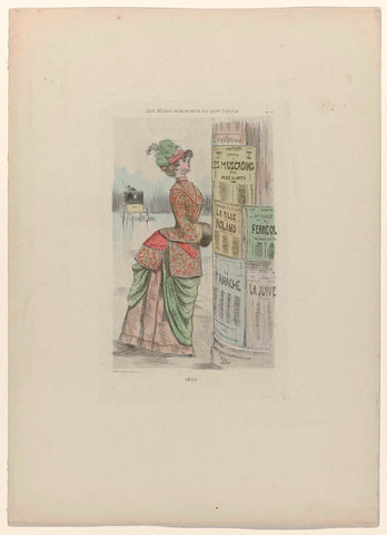 Les Modes Feminines du XIXe Siècle, 1875, Pl. 75, Henri Boutet, 1875 Canvas Print