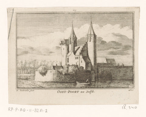 View of the Oostpoort in Delft, 1620, Abraham Rademaker, 1725 - 1803 Canvas Print