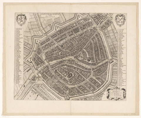 Map of Leiden, anonymous, 1652 Canvas Print