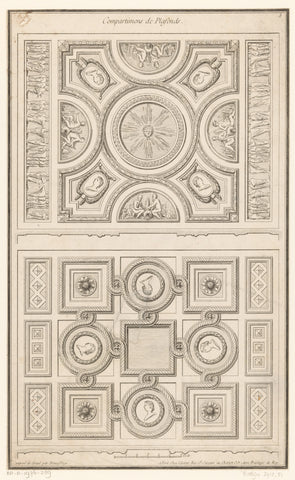 Ceilings with the sun, figures and medallions, Jean François de Neufforge, 1763 Canvas Print