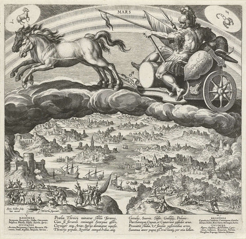 The Planet Mars and its Influence on the World, Johann Sadeler (I), 1585 Canvas Print