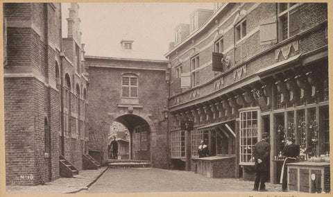 Street with old-Dutch facades and gate during the World Exhibition for the Hotel and Travel Industry on the Museumplein in 1895, Guy de Coral & Co., 1895 Canvas Print