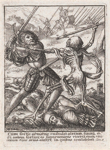 The Knight and Death, Wenceslaus Hollar, c. 1680 Canvas Print