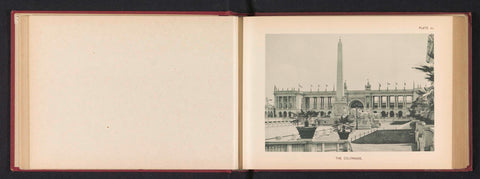 View of a colonnade and an obelisk at the World's Columbian Exposition in Chicago in 1893, Charles Dudley Arnold, 1893 Canvas Print