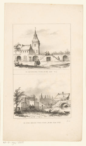 Jan Roodenpoort and Eerste Heiligewegspoort in Amsterdam, Johannes Hilverdink (possibly), Ruurt de Vries (possibly), 1844 Canvas Print