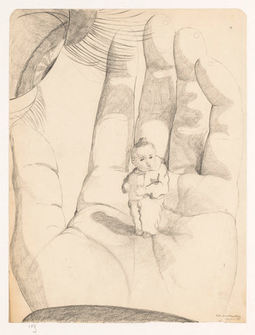 Oog en hand, in which a child with a package in the hands, Cor van Teeseling, 1941 - 1942 Canvas Print