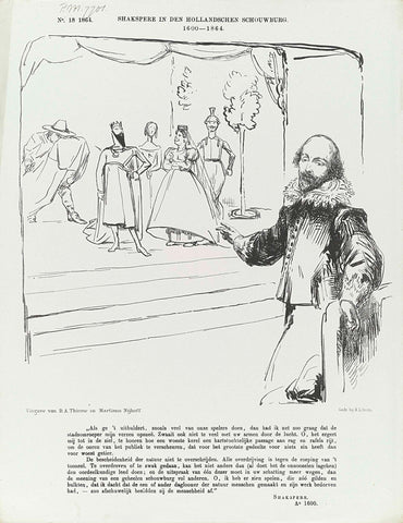 Cartoon on the exaggerated play of some actors, 1864, Johan Michaël Schmidt Crans, 1864 Canvas Print