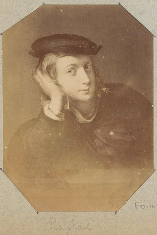 Photo reproduction of (presumably) a print of a young man, possibly after a painting by Raphael, anonymous, c. 1880 - c. 1900 Canvas Print