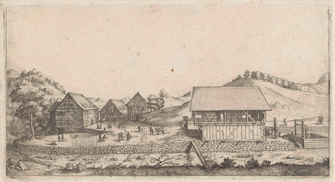 View of a watermill, Wenceslaus Hollar, 1625 - 1677 Canvas Print