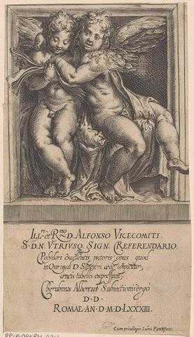 Two Singing Angels, Cherubino Alberti, 1583 Canvas Print