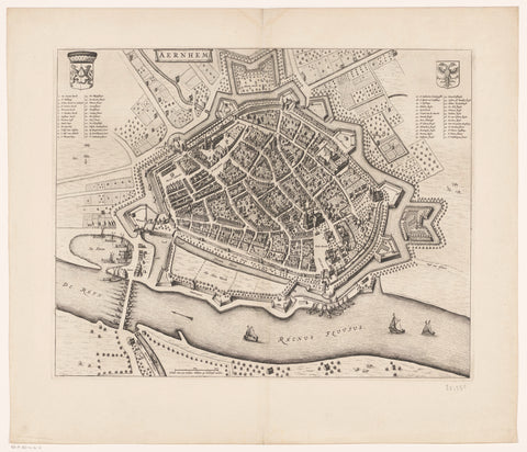 Map of Arnhem, anonymous, 1652 Canvas Print