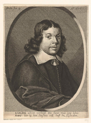 Portrait of Aernout Carlier, Hendrik Bary, 1658 - 1660 Canvas Print