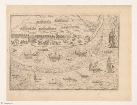 Gammelamme on the island of Ternate, 1599, anonymous, 1619 Canvas Print