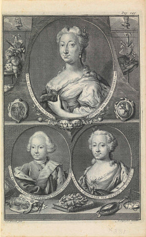 Portraits of Anna of Hanover, William V, Prince of Orange-Nassau, and Carolina, Princess of Orange-Nassau, Christian Friedrich Fritzsch, 1751-1803 Canvas Print