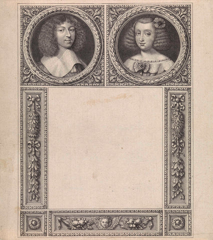 Portrait of Philip I and Henrietta Anne Stuart, Duke and Duchess of Orléans, Pieter van Schuppen, c. 1661 Canvas Print