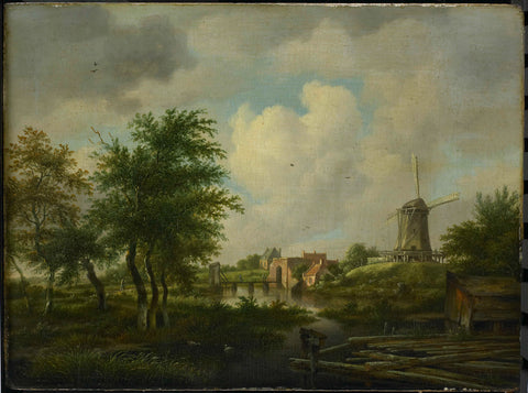 The derelict wall in Amsterdam with the Weteringpoort, seen over the Buitensingel, Jan Hulswit, 1807 Canvas Print