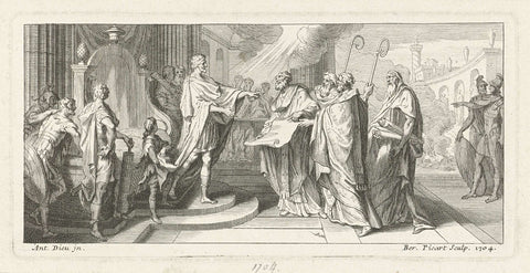 Bishops of the Council of Nicaa, Bernard Picart, 1704 Canvas Print