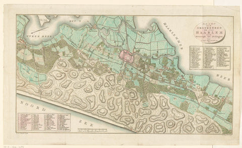 Map of Haarlem and surroundings, Cornelis van Baarsel, 1805 Canvas Print