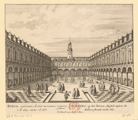 View of the courtyard of the Beurs van Hendrik de Keyser, anonymous, 1757 - 1766 Canvas Print