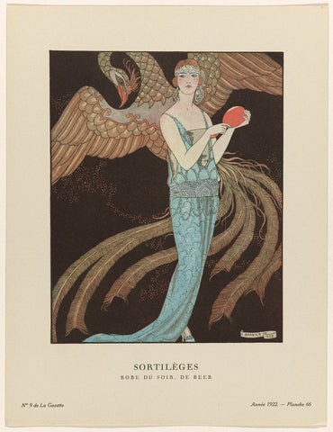 Gazette du Bon Ton, 1922 - No. 9 : Sortilèges / Robe du soir, de Beer, George Barbier, 1922 Canvas Print