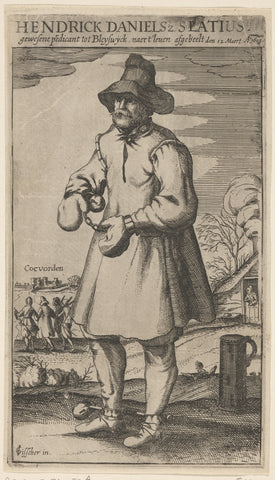 Henricus Slatius, with handcuffs and legcuffs, 1623, anonymous, 1623 Canvas Print