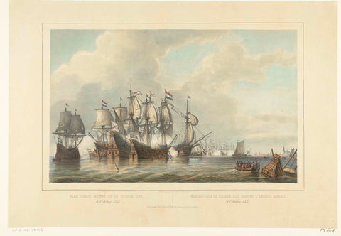 The Battle of the Zuiderzee against Bossu, 1573, Petrus Johannes Schotel, 1848 - 1855 Canvas Print