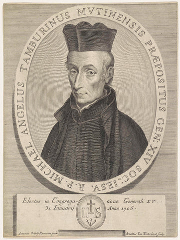 Portrait of the Jesuit Michelangelo Tamburini, Arnold van Westerhout, 1731 Canvas Print